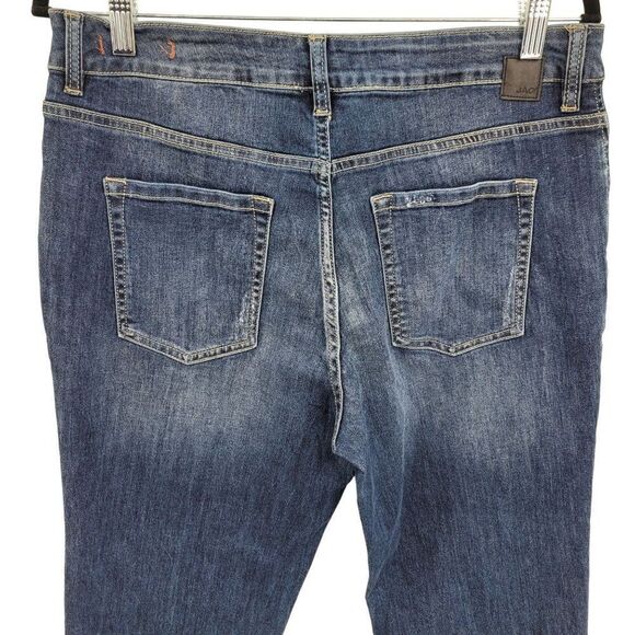 JAG Jeans 10 Girlfriend Distressed Whiskered Fading Stretch Tapered Mid Rise - Picture 7 of 17